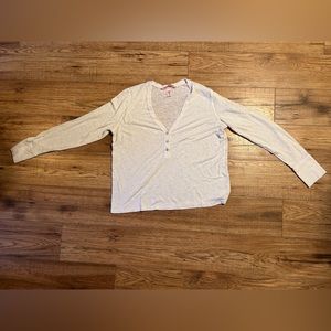 Victoria's Secret (Medium) Ribbed 3/4 Button V-Neck Long Sleeve